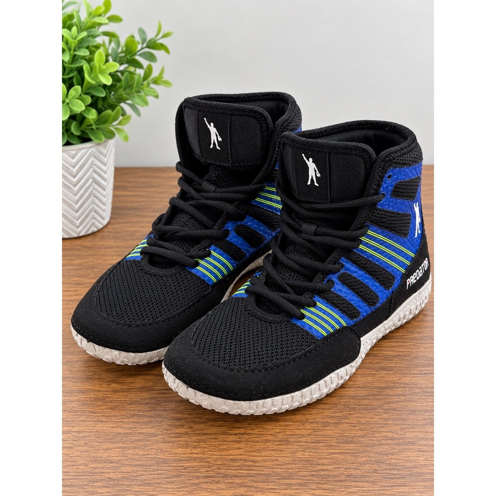 New Matabourne (Terra Grappl'r) Predator Wrestling Shoes Black Blue Lime Size 8